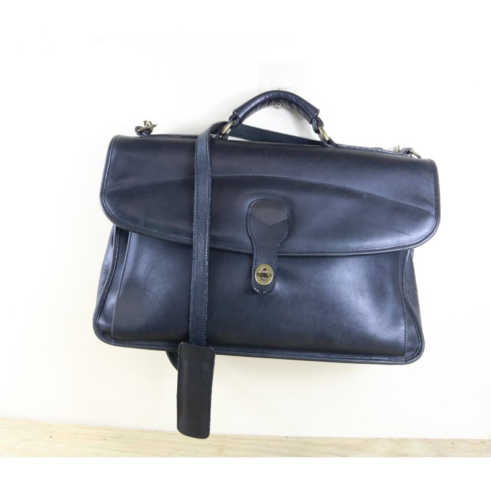 Vintage Rafael Bags Mens Black Leather Briefcase Laptop Messenger USA No Strap